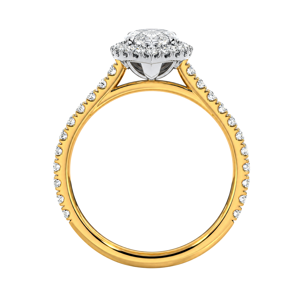 Cordelia - Marquise - Yellow / White Tone - Pavé