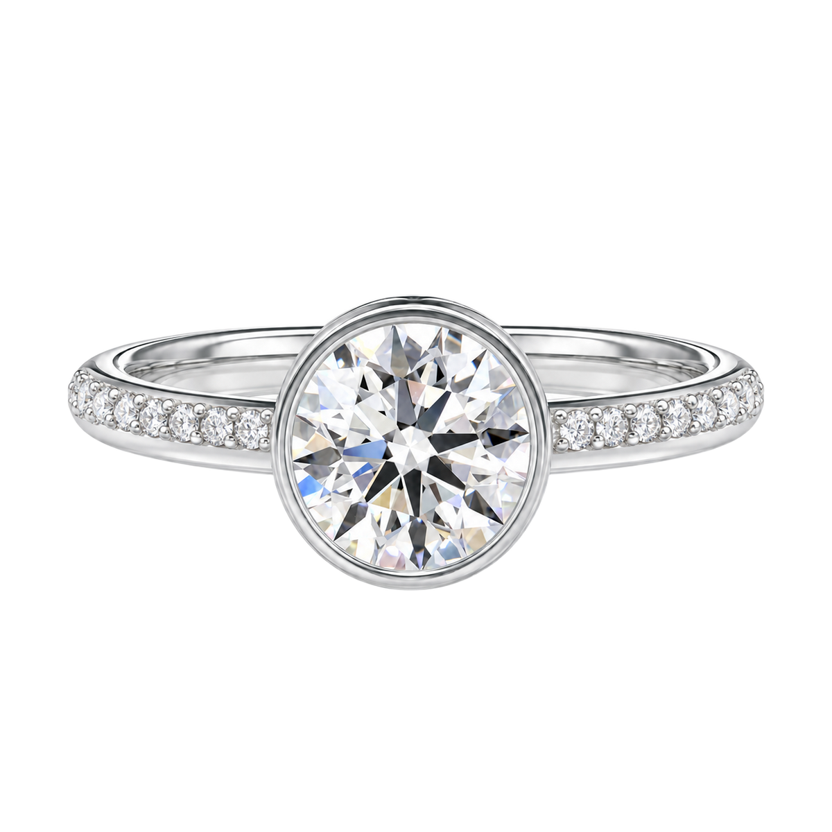 Bailey - Round - Platinum - Pavé