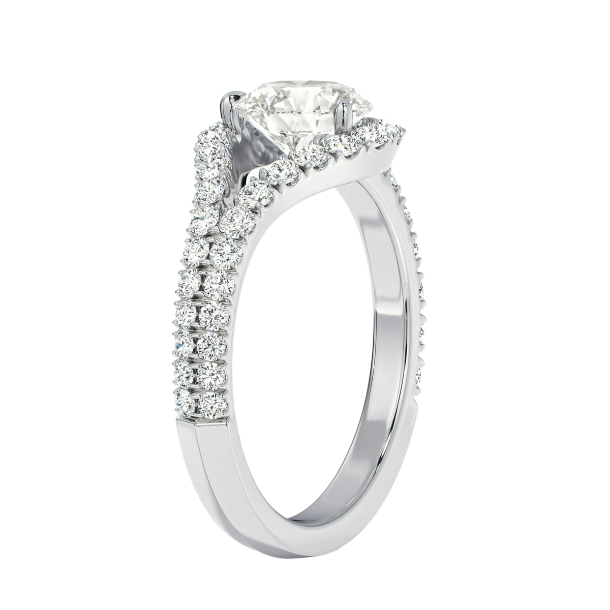 Orbit - Round - White Gold - Pavé