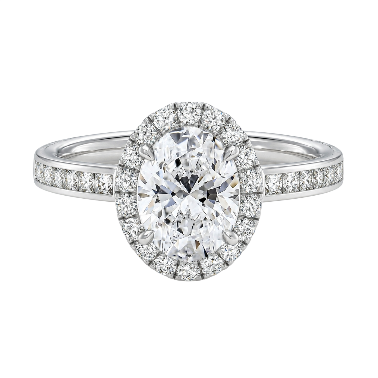 Cordelia - Oval - Platinum - Channel