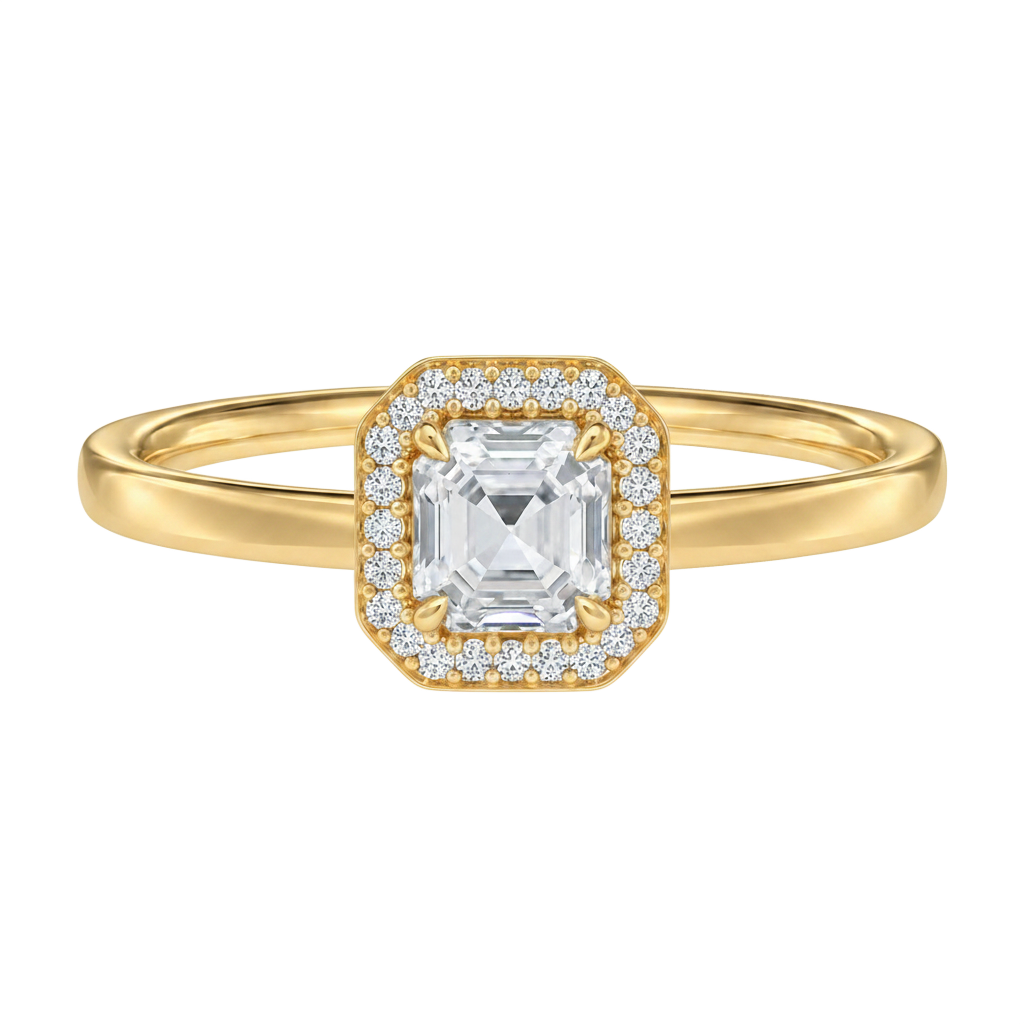 Deneuve - Asscher - Yellow Gold - Plain