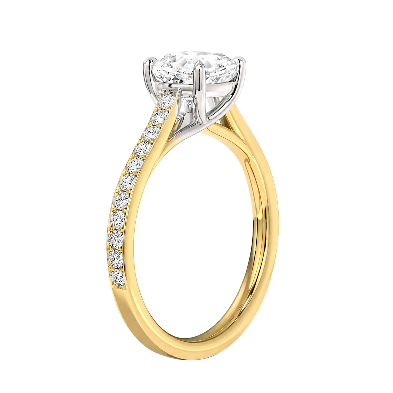 Basilica - Cushion - Yellow/White Tone - Pavé