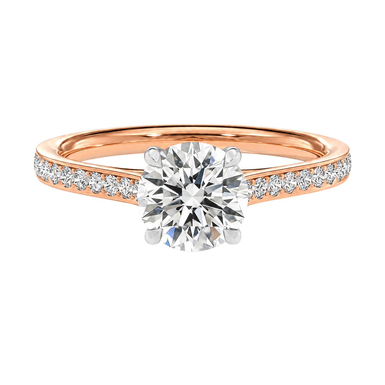 Basilica - Round - Rose/White Tone - Pavé