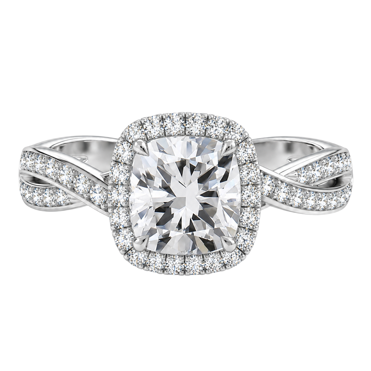 Braid - Cushion - White Gold - Channel