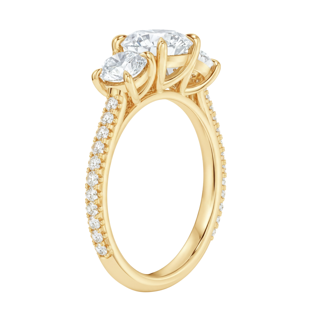 Elysium - Emerald - Yellow Gold - Pavé