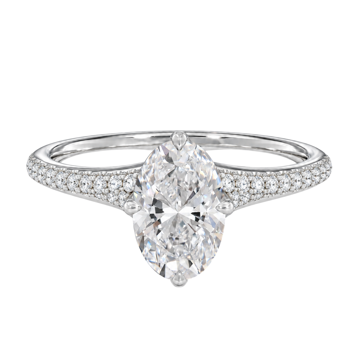 Lumiere - Oval - White Gold - Pavé