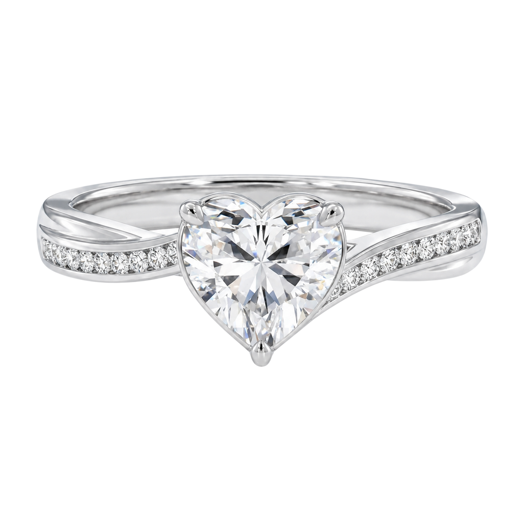 Wreath - Heart - White Gold - Channel
