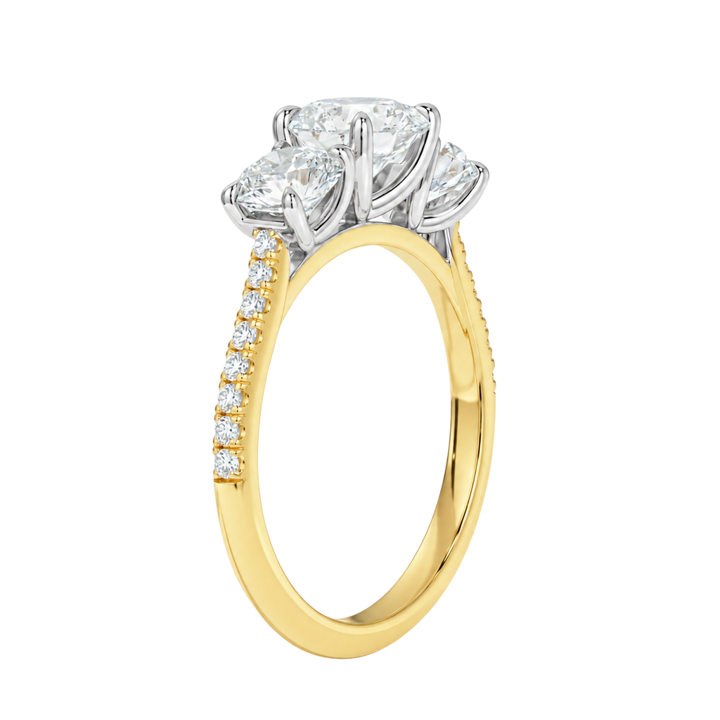 Trinity - Round - Yellow/White Tone - Pavé