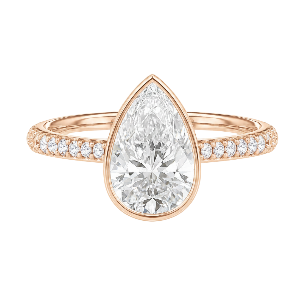 Bailey - Pear - Rose Gold - Pavé