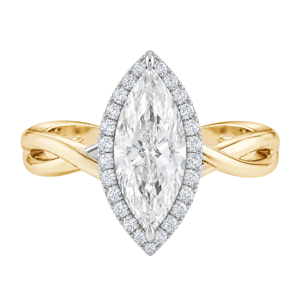 Braid - Marquise - Yellow/White Tone - Plain