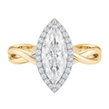 Braid - Marquise - Yellow/White Tone - Plain