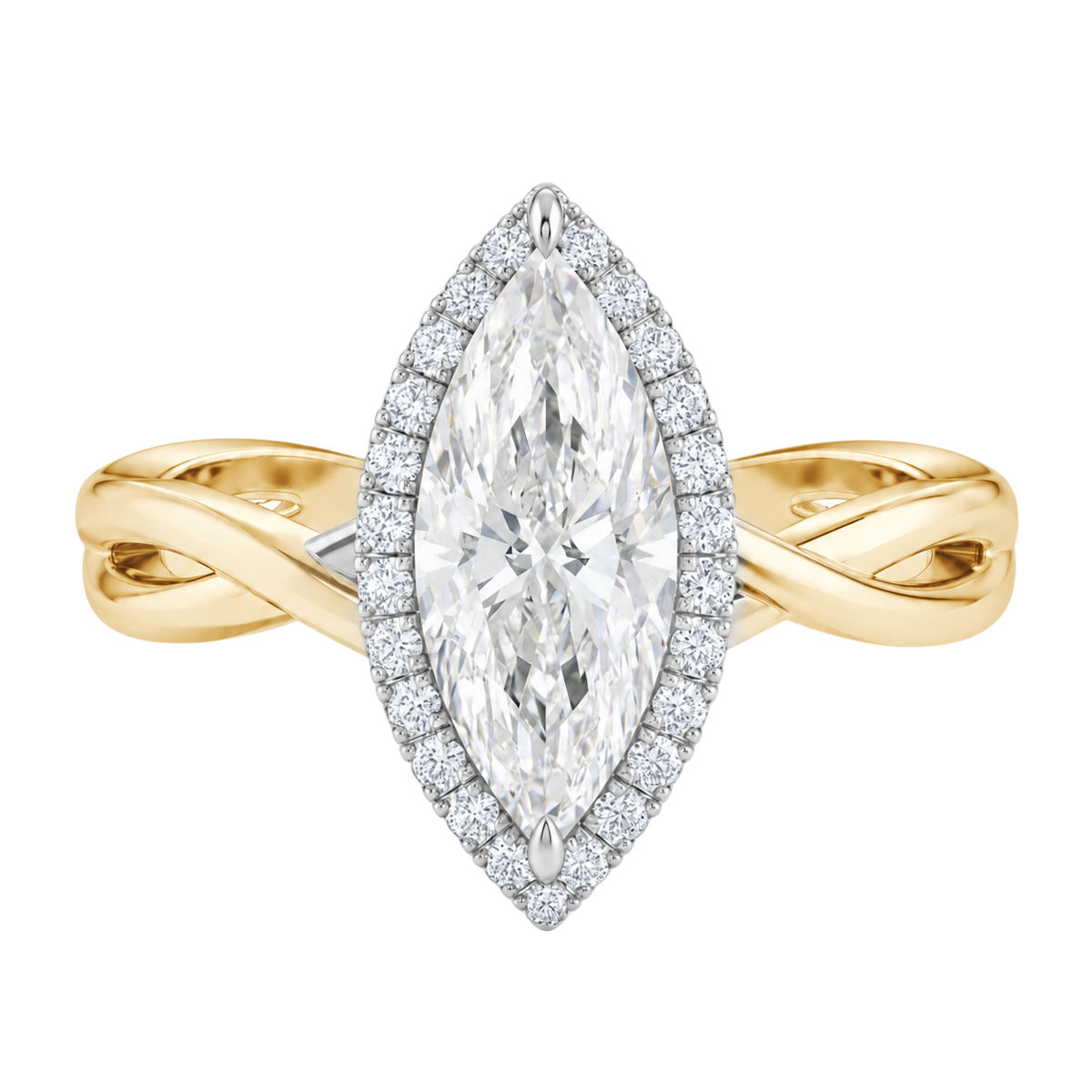Braid - Marquise - Yellow/White Tone - Plain