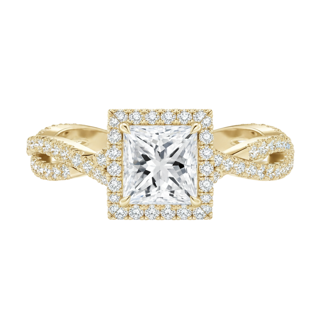 Braid - Princess - Yellow Gold - Pavé