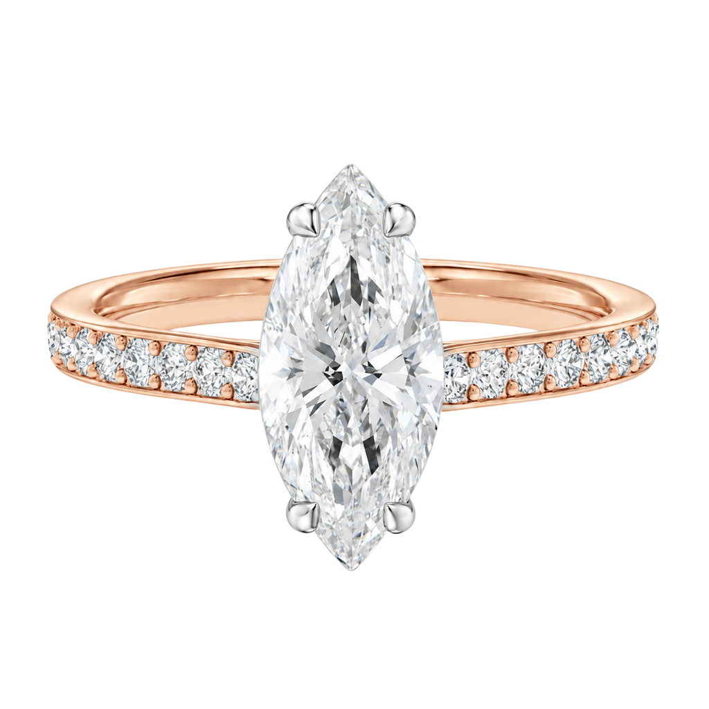Talia - Marquise - Rose/White Tone - Pavé