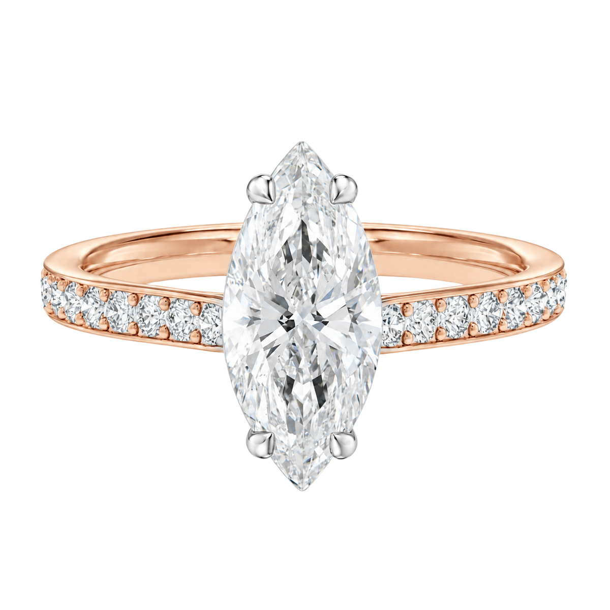 Talia - Marquise - Rose/White Tone - Pavé