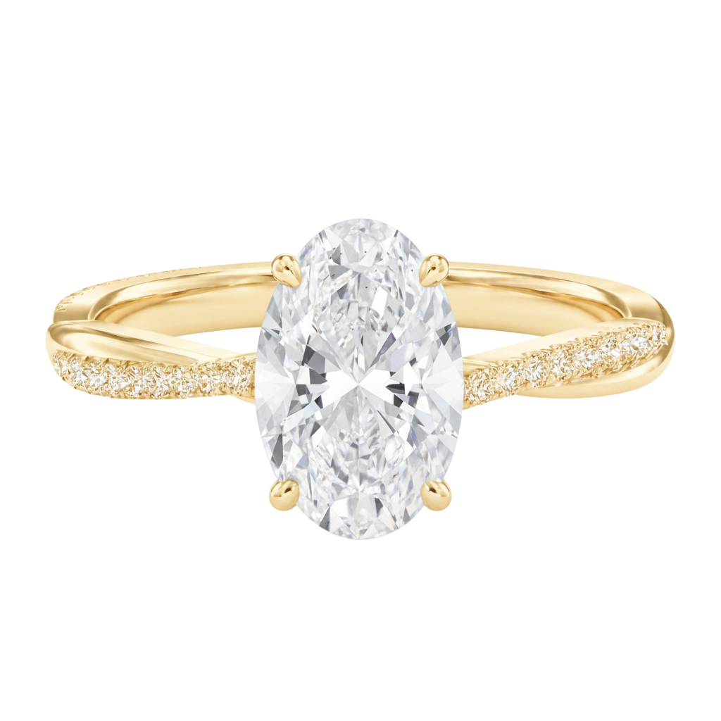 Wreath - Oval - Yellow Gold - Pavé