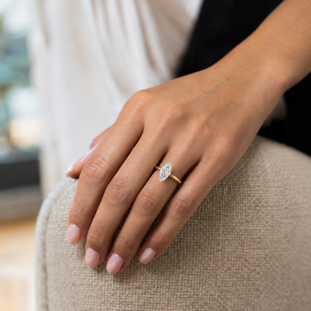 Talia - Marquise - Yellow Gold - Plain