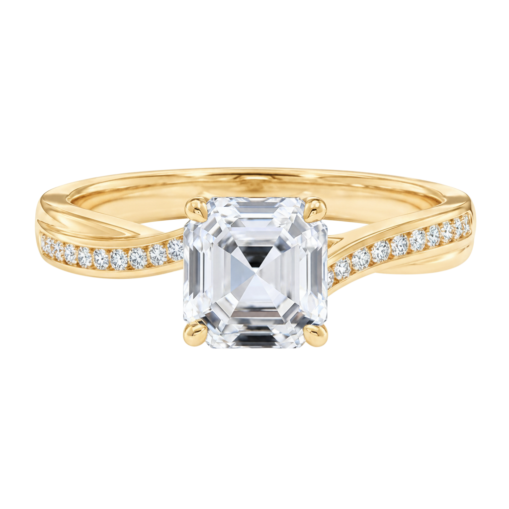 Wreath - Asscher - Yellow Gold - Channel