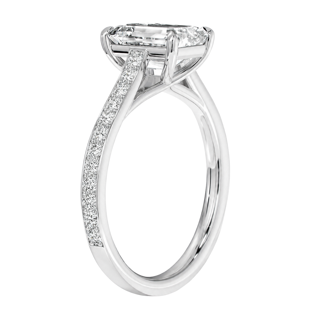 Basilica - Asscher - White Gold - Pavé
