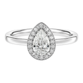 Deneuve - Pear - White Gold - Plain