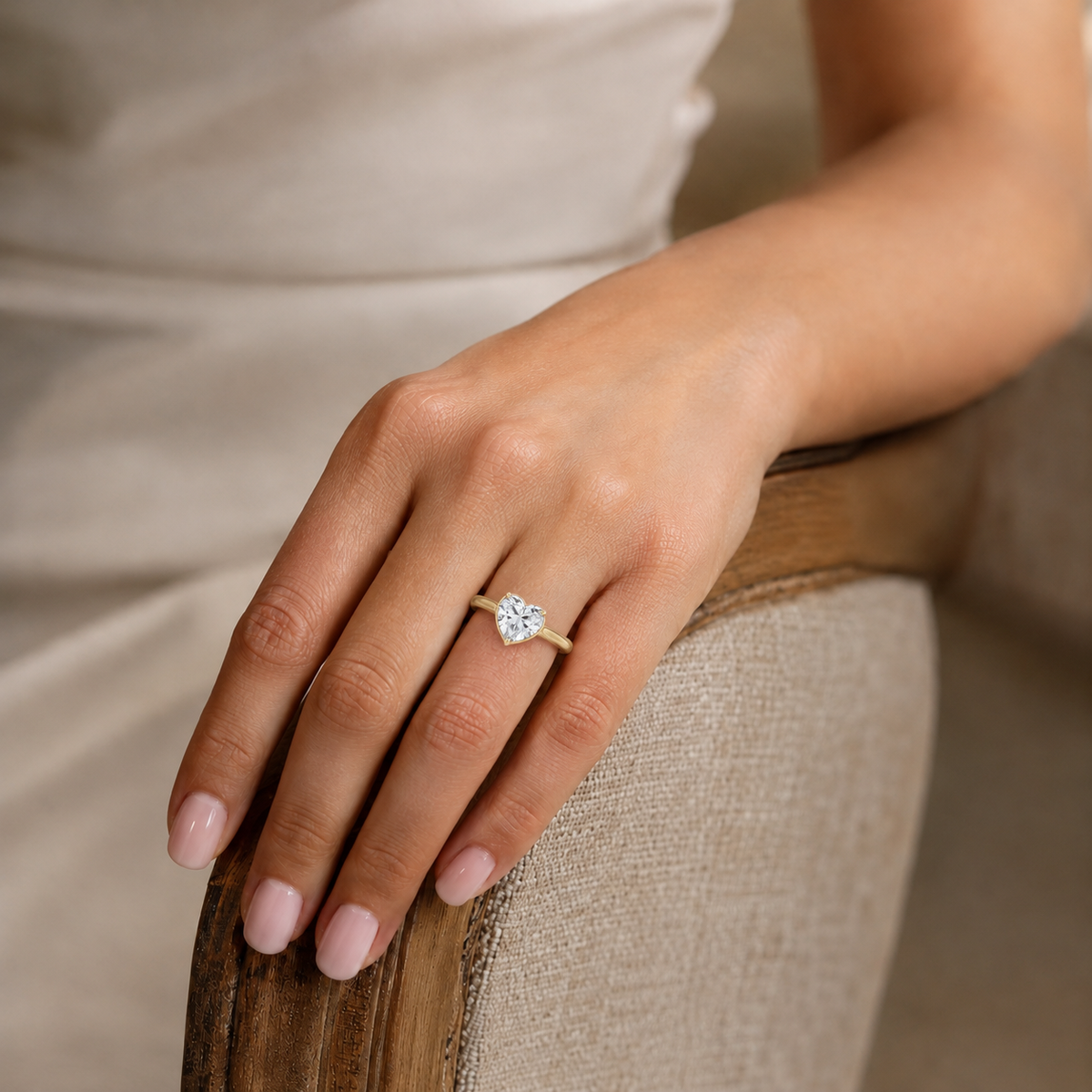 Solenne - Heart - Yellow Gold - Plain