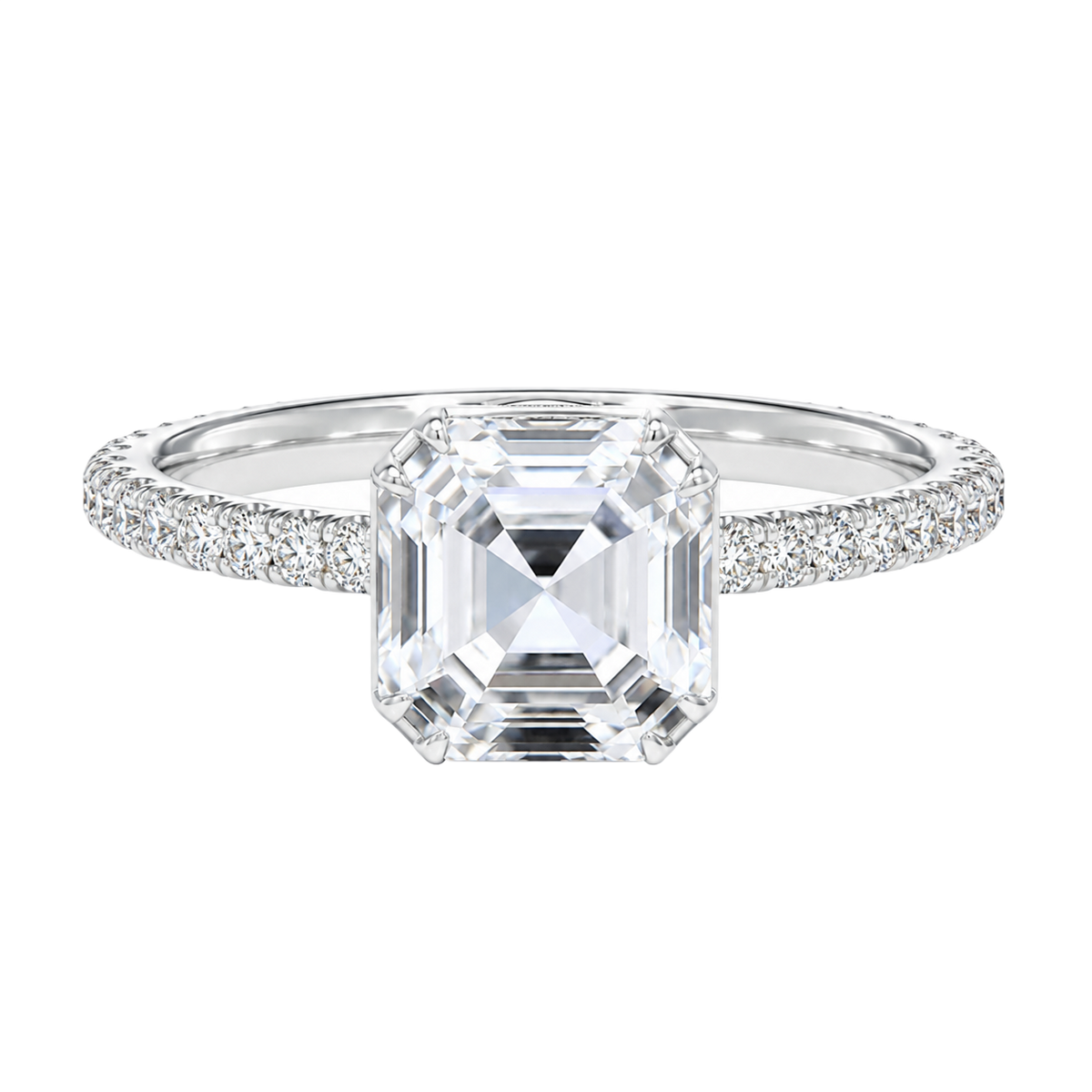 Solenne - Asscher - Platinum - Pavé