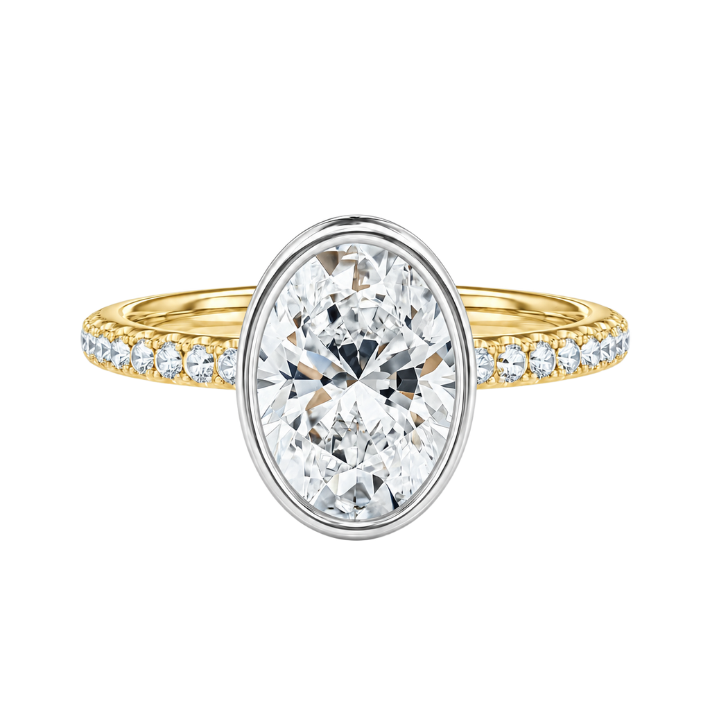 Bailey - Oval - Yellow/White Tone - Pavé