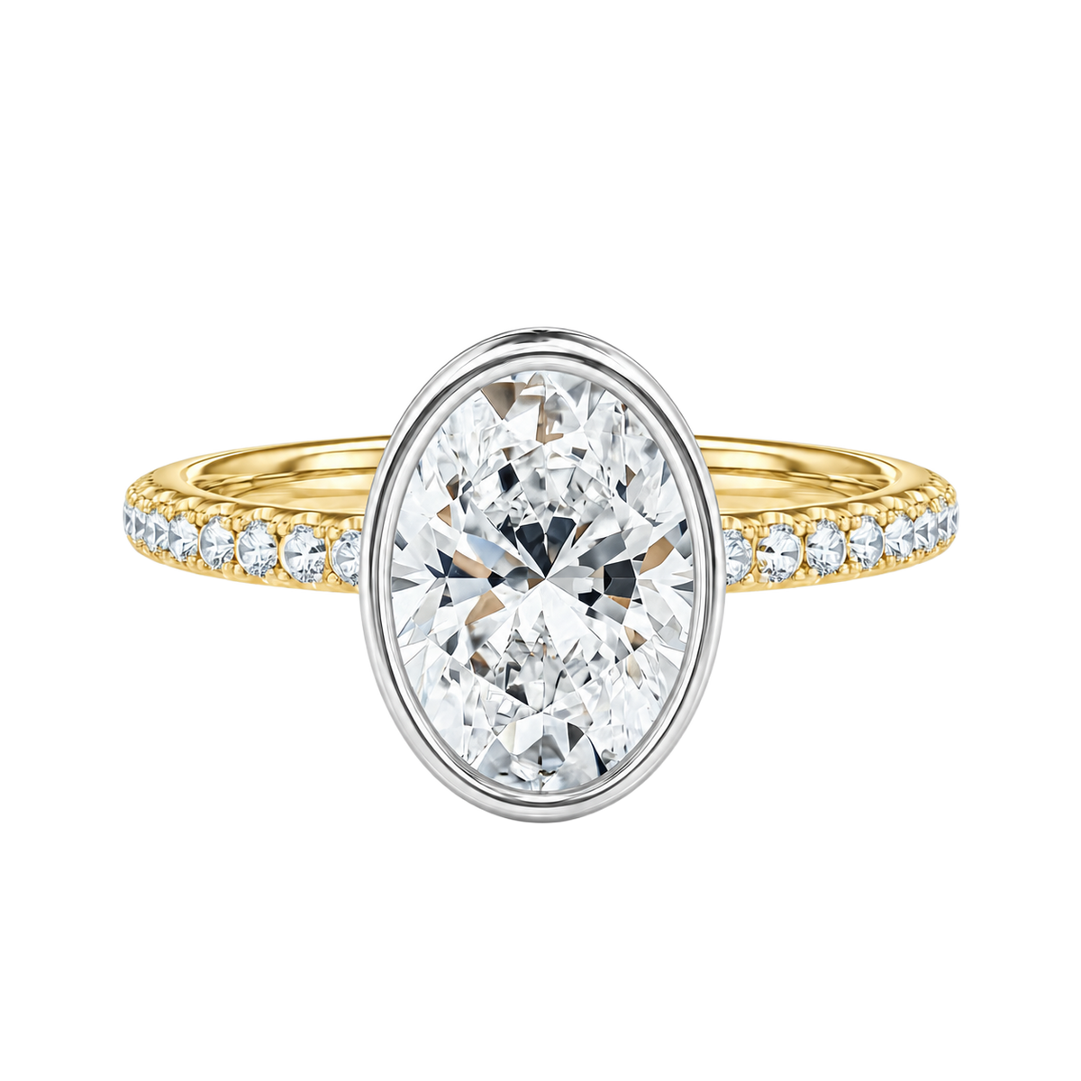 Bailey - Oval - Yellow/White Tone - Pavé