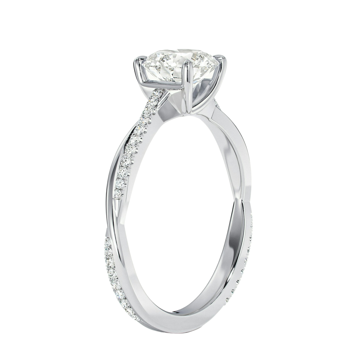 Wreath - Round - White Gold - Pavé