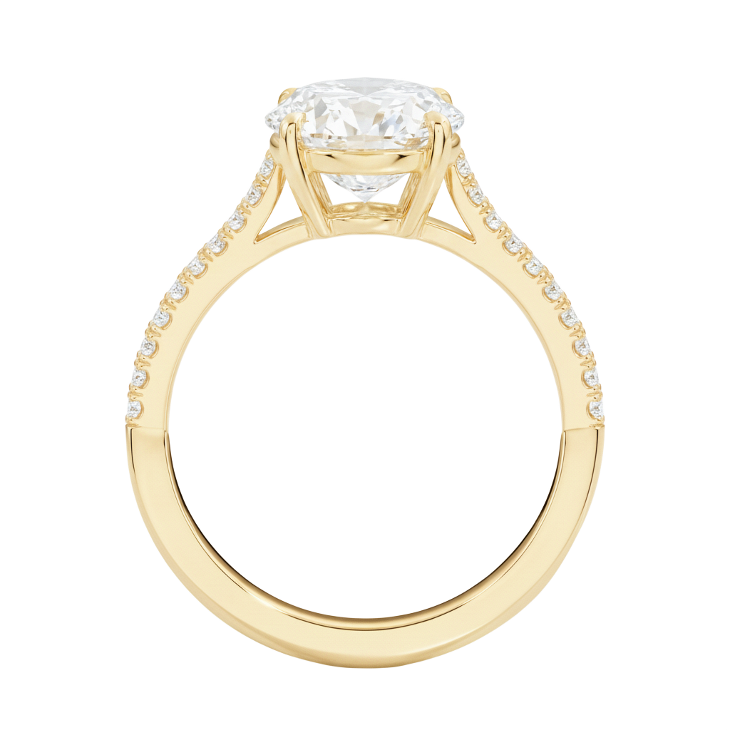 Wreath - Heart - Yellow Gold - Pavé