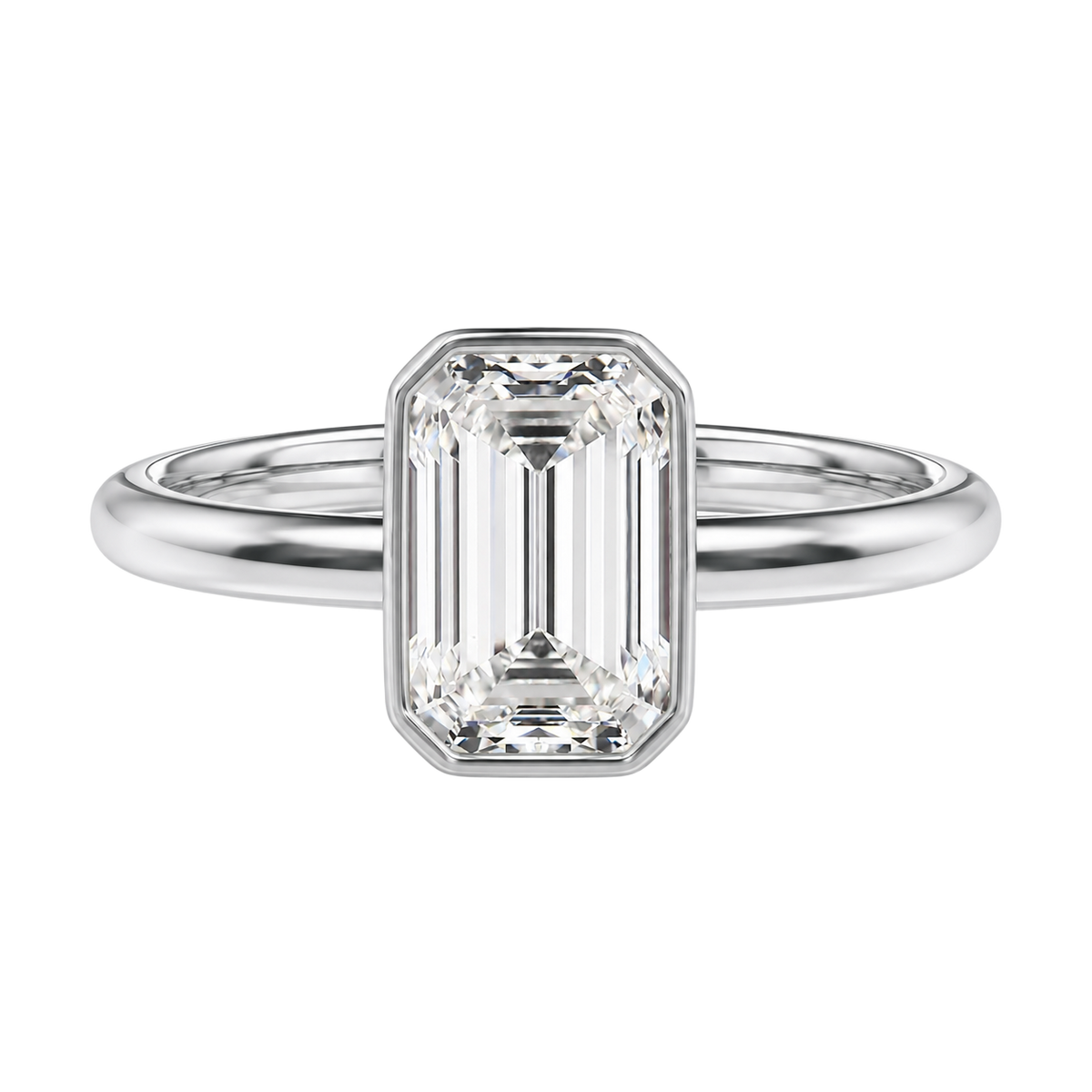 Bailey - Emerald - White Gold - Plain