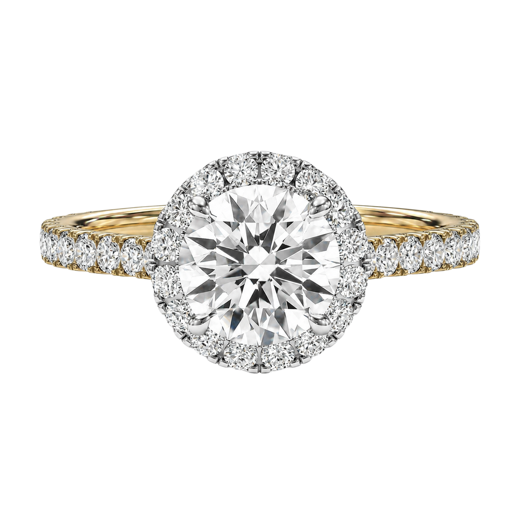 Cordelia - Round - Yellow / White Tone - Pavé