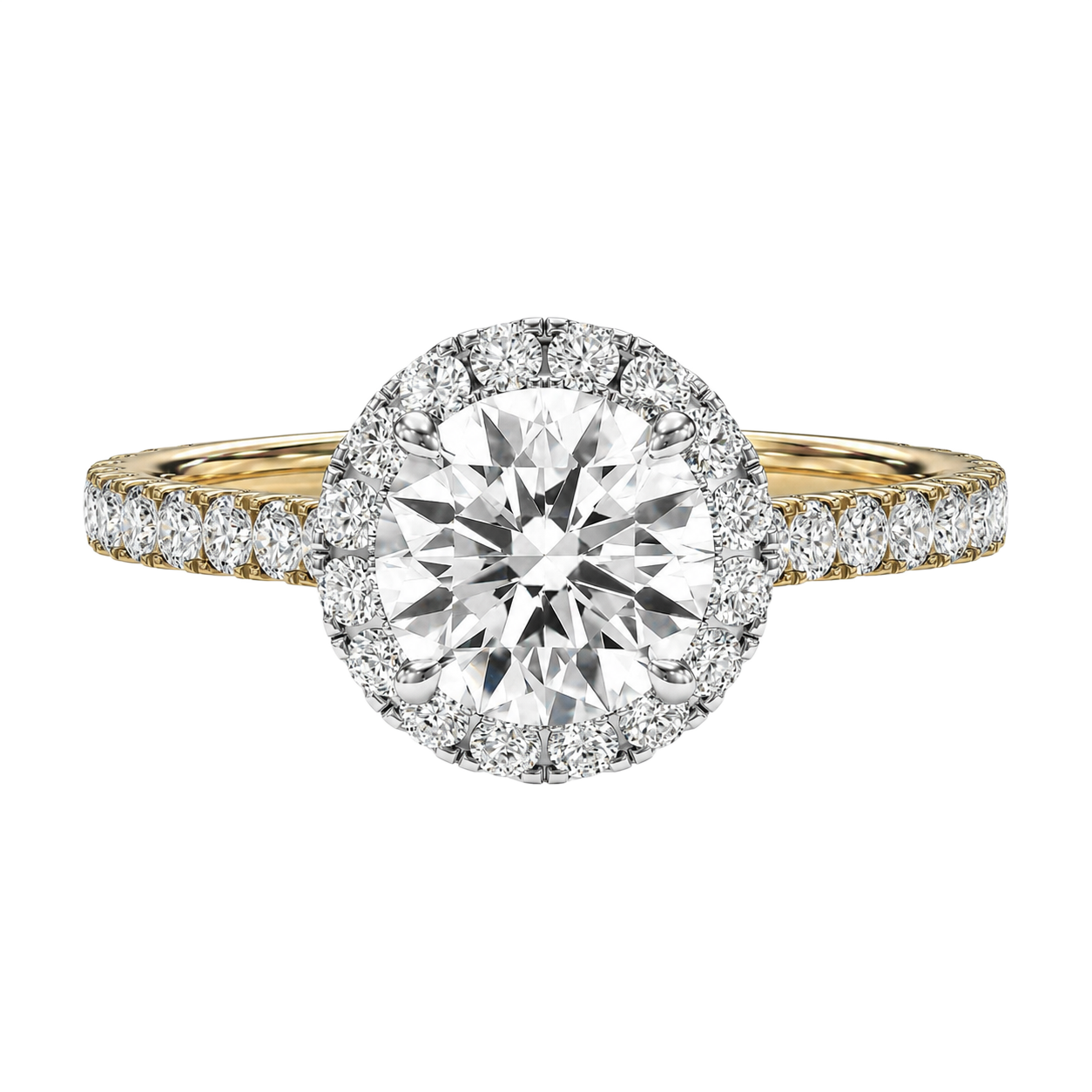 Cordelia - Round - Yellow / White Tone - Pavé