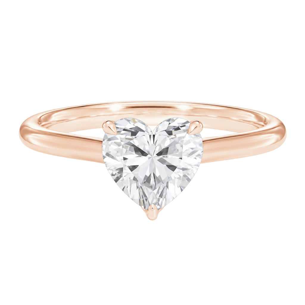 Talia - Heart - Rose Gold - Plain