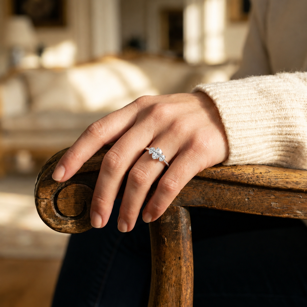 Duo - Pear - Rose/White Tone - Pavé