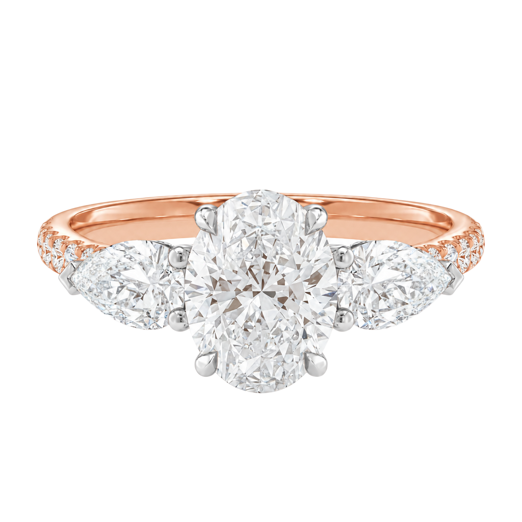 Halcyon - Oval - Rose/White Tone - Pavé