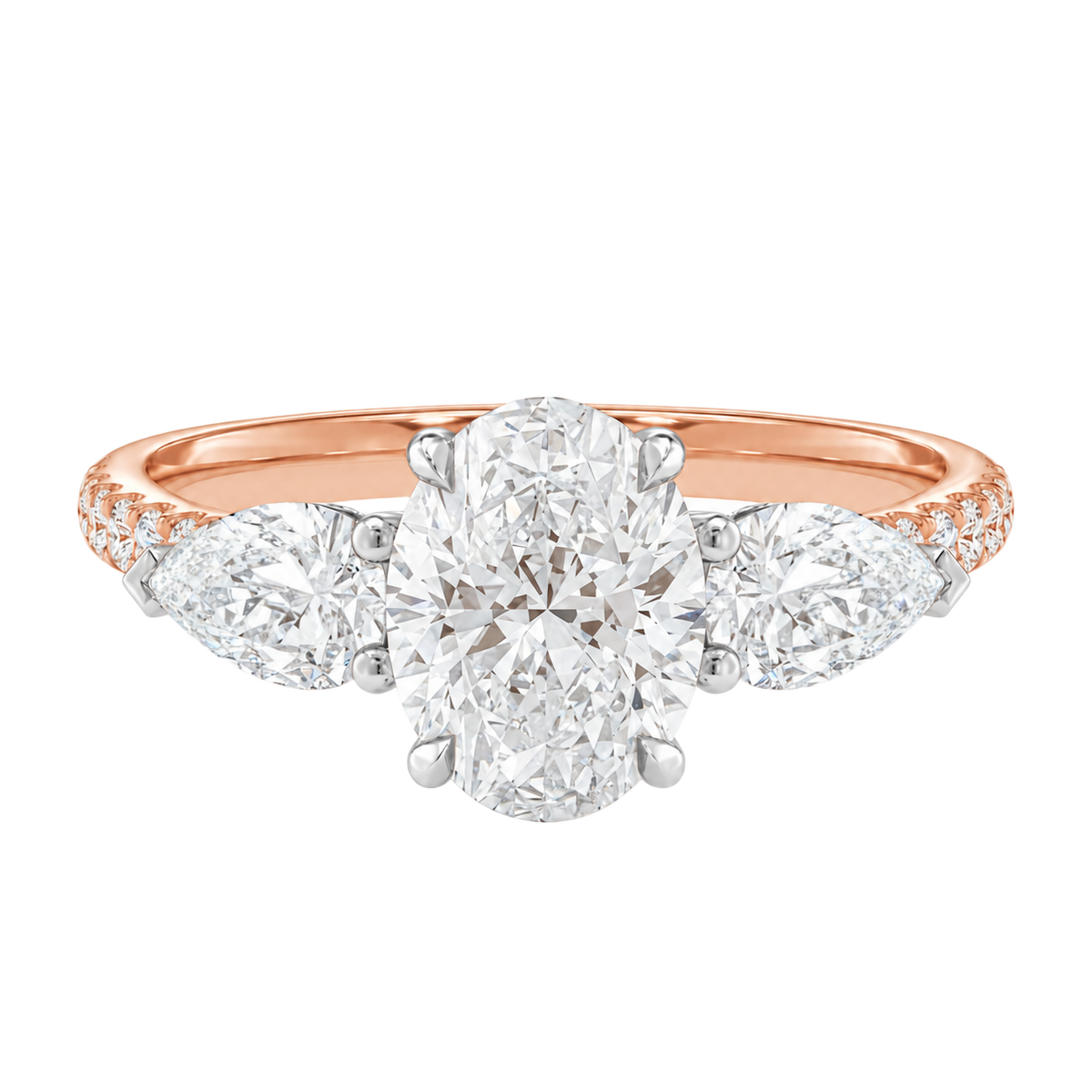 Halcyon - Oval - Rose/White Tone - Pavé