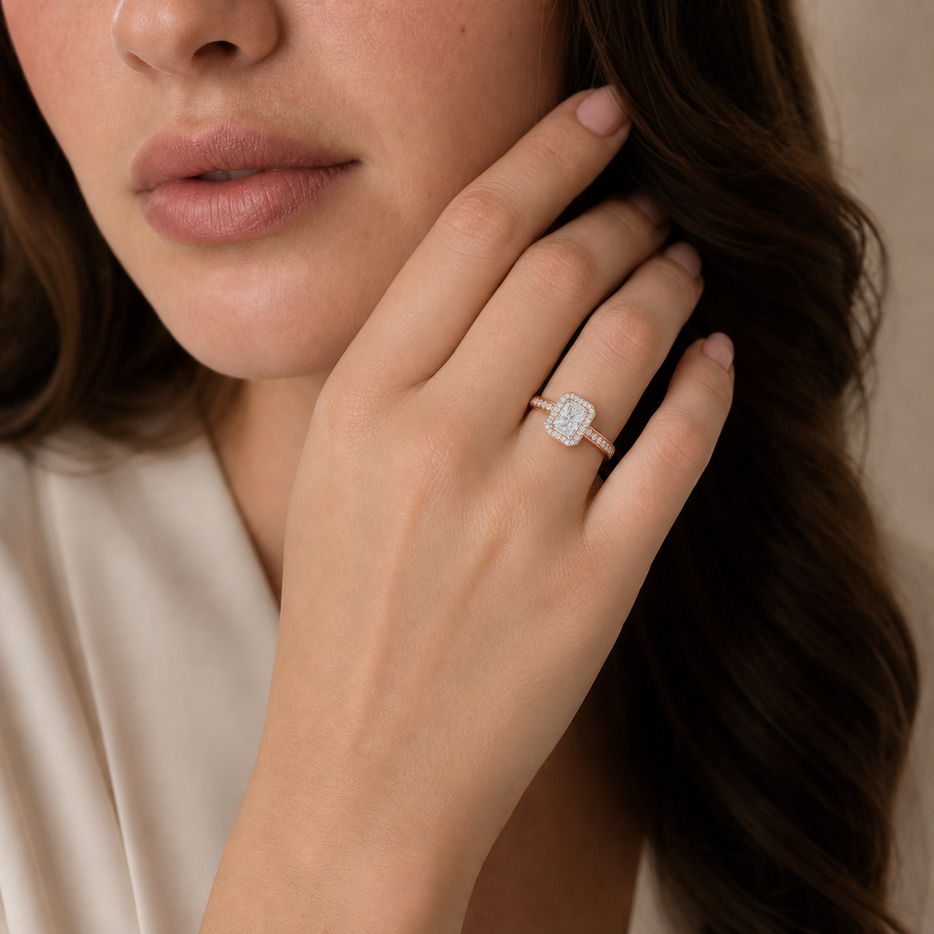 Deneuve - Radiant - Rose/White Tone - Pavé