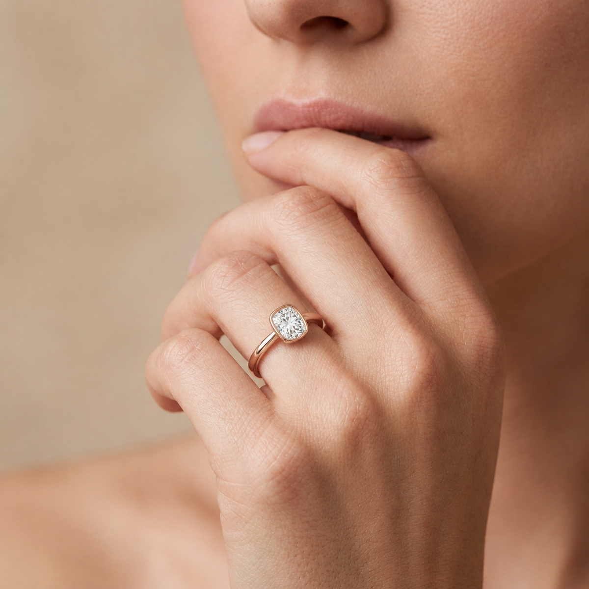 Bailey - Cushion - Rose Gold - Plain