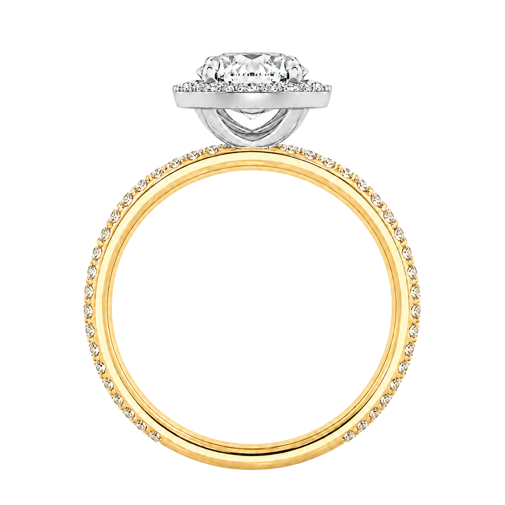 Deneuve - Round - Yellow/White Tone - Pavé