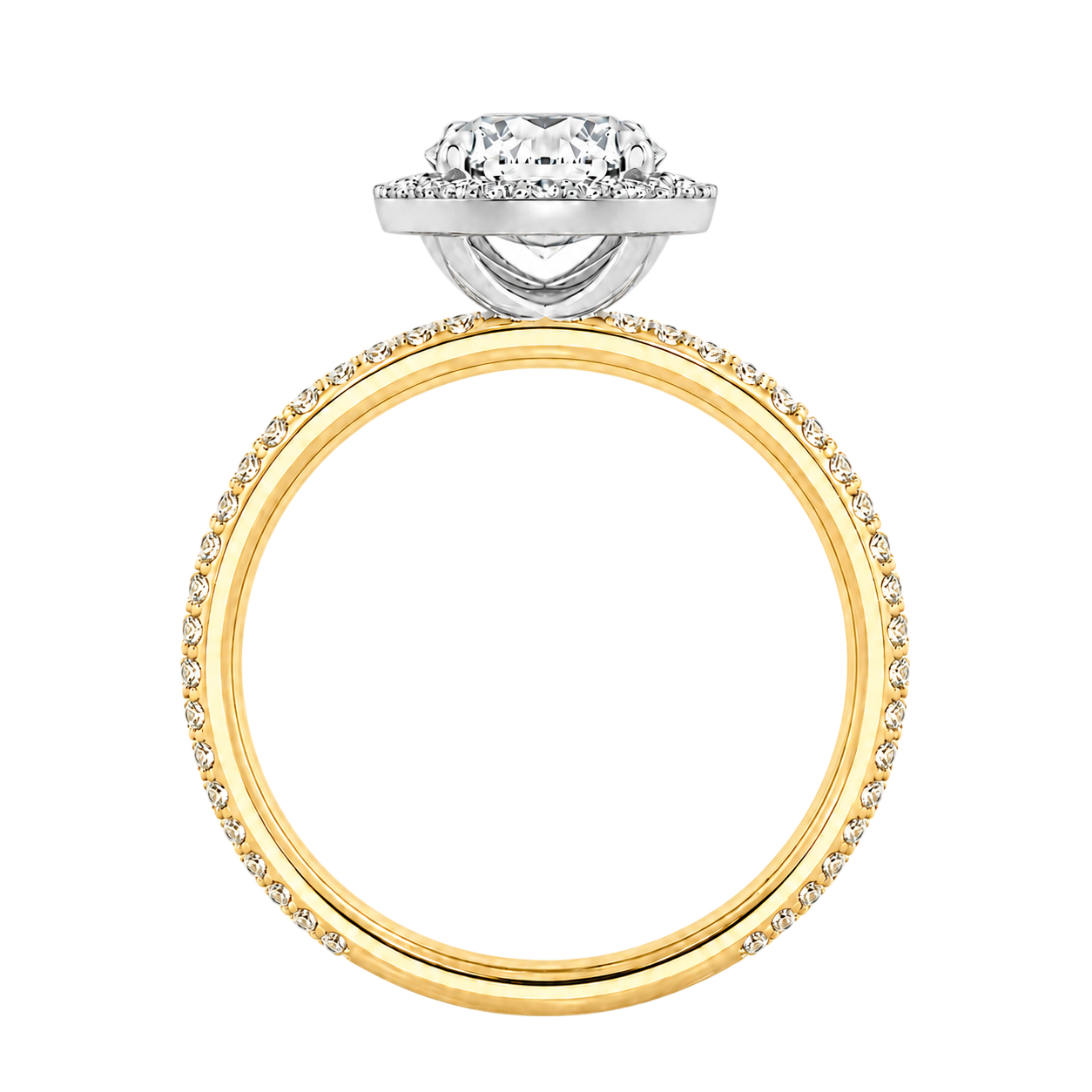 Deneuve - Round - Yellow/White Tone - Pavé