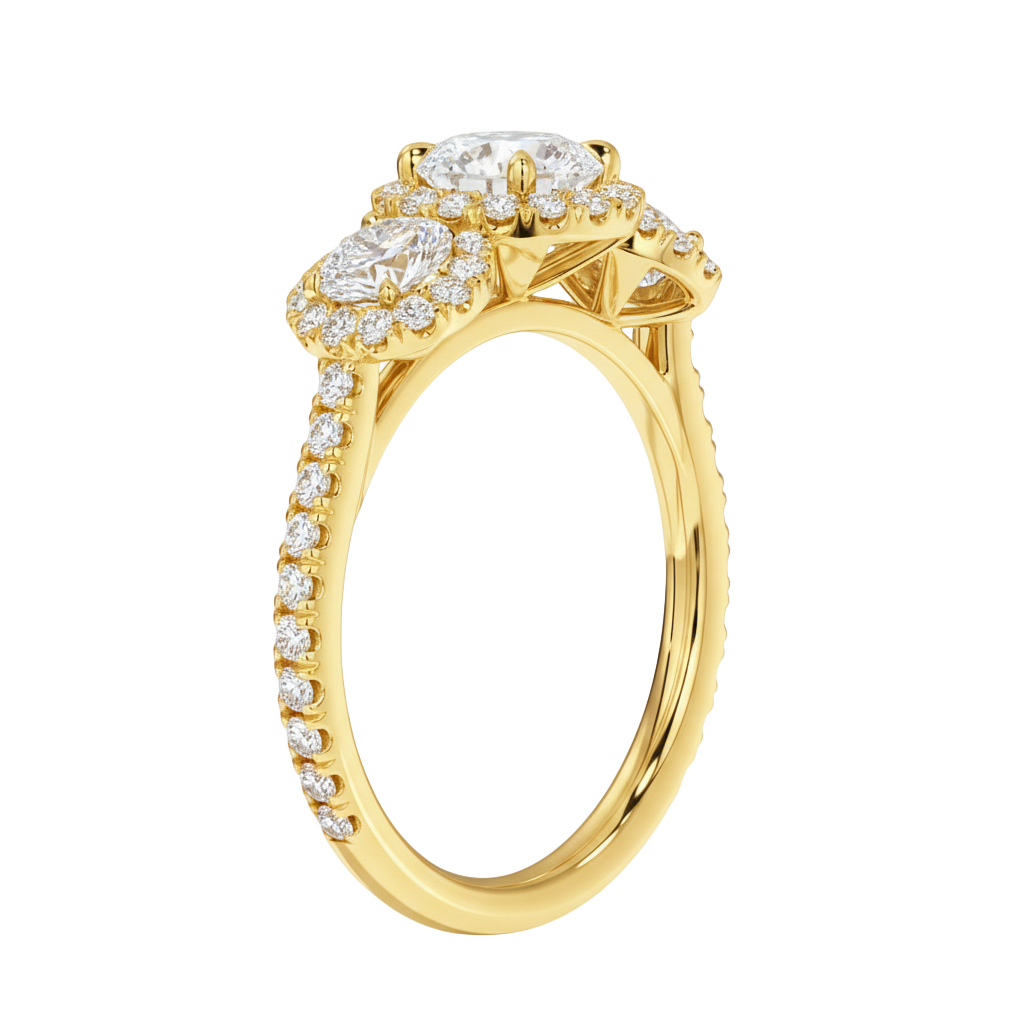 Winslow - Round - Yellow Gold - Pavé