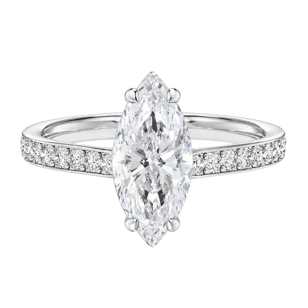 Talia - Marquise - White Gold - Pavé
