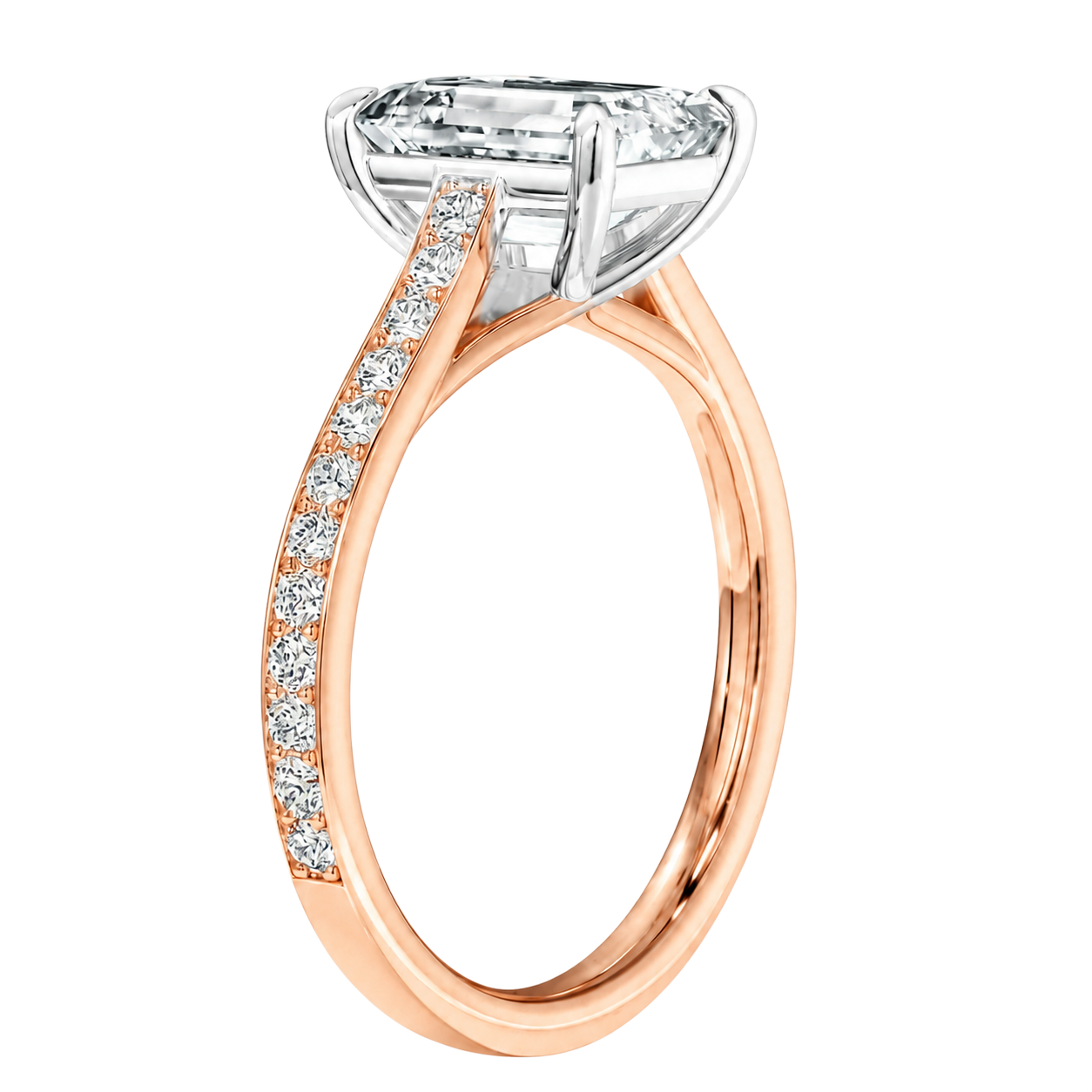 Basilica - Asscher - Rose/White Tone - Pavé
