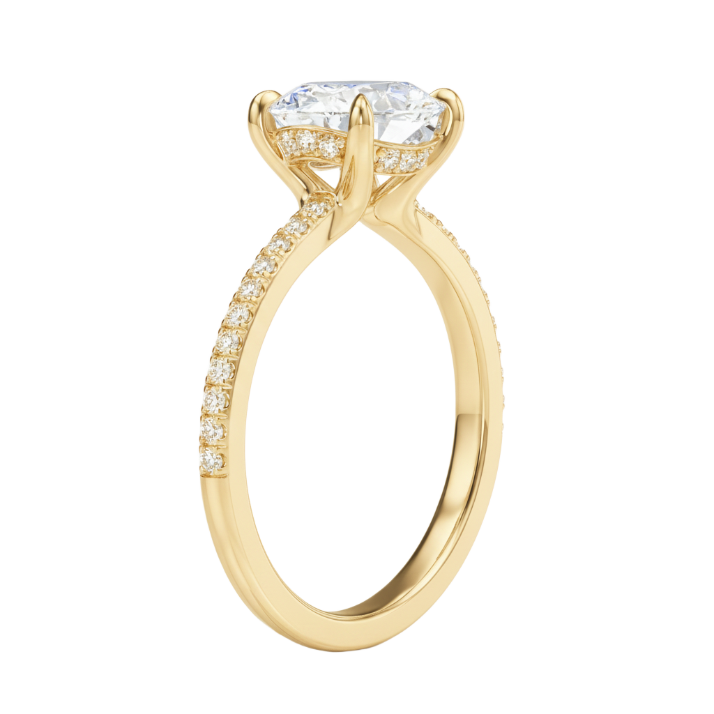 Meridian - Oval - Yellow Gold - Pavé