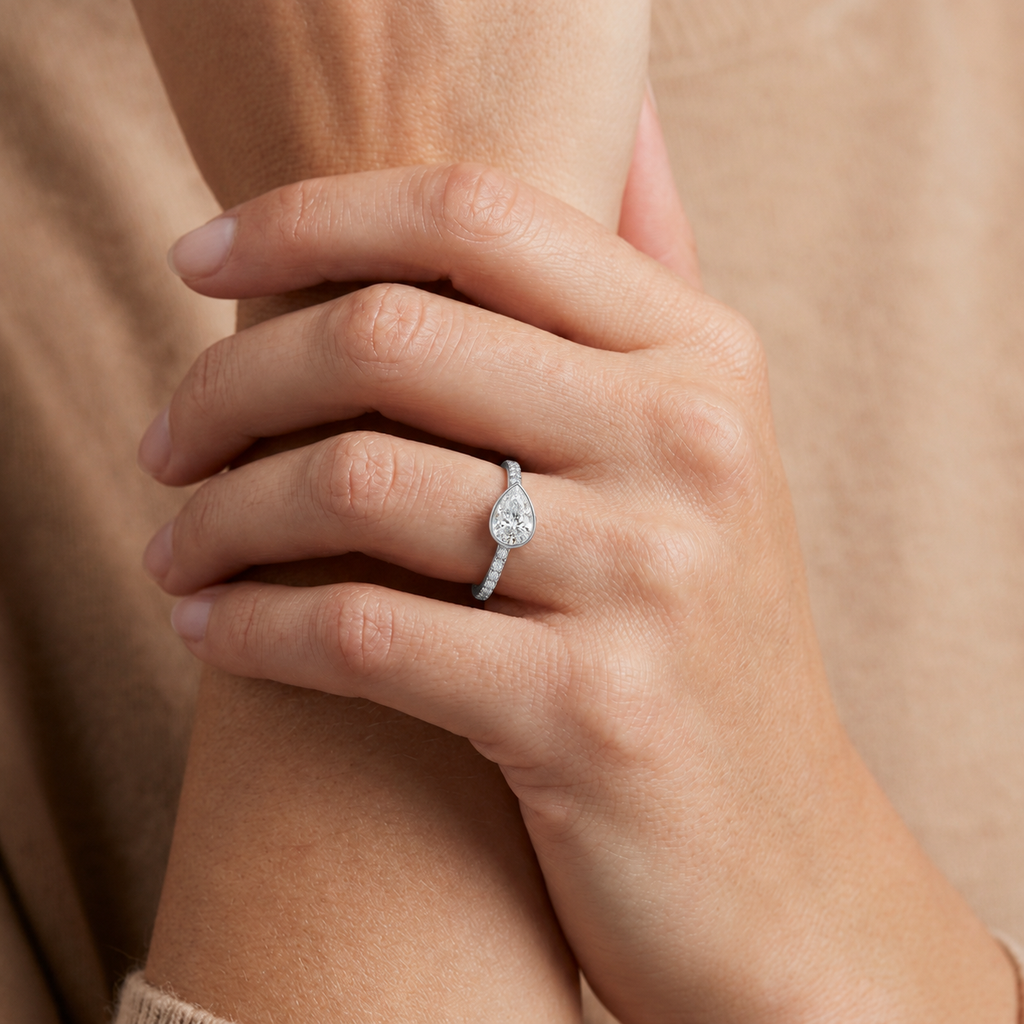 Bailey - Pear - Platinum - Pavé