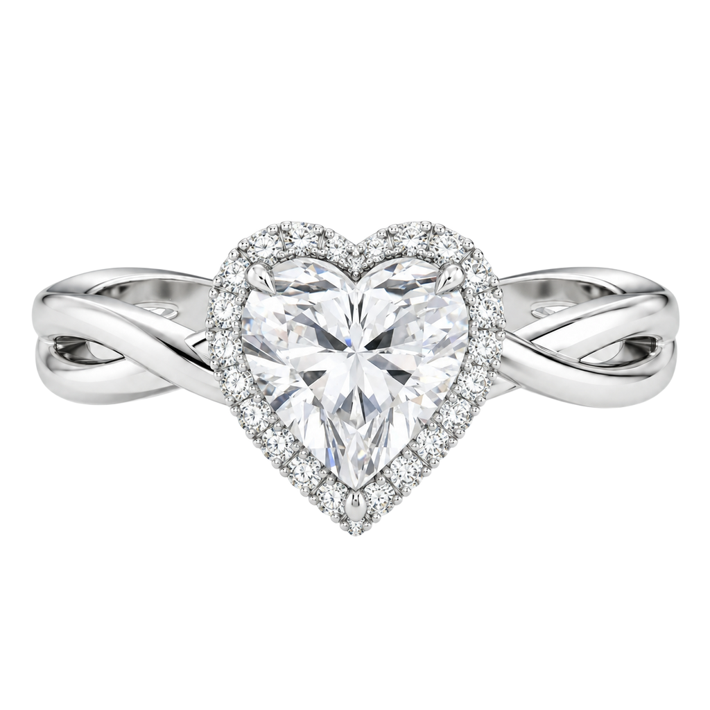 Braid - Heart - White Gold - Plain