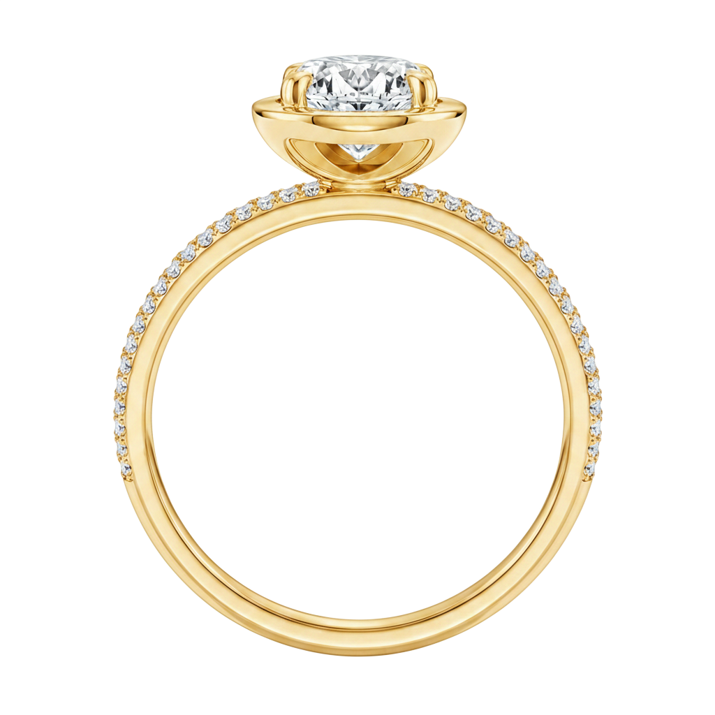Deneuve - Marquise - Yellow Gold - Pavé