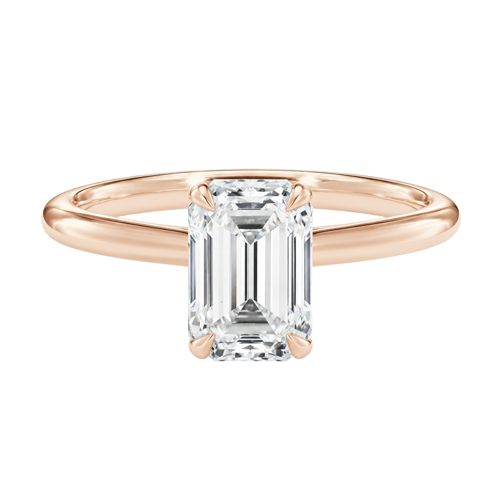 Talia - Emerald - Rose Gold - Plain