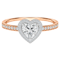 Deneuve - Heart - Rose/White Tone - Pavé